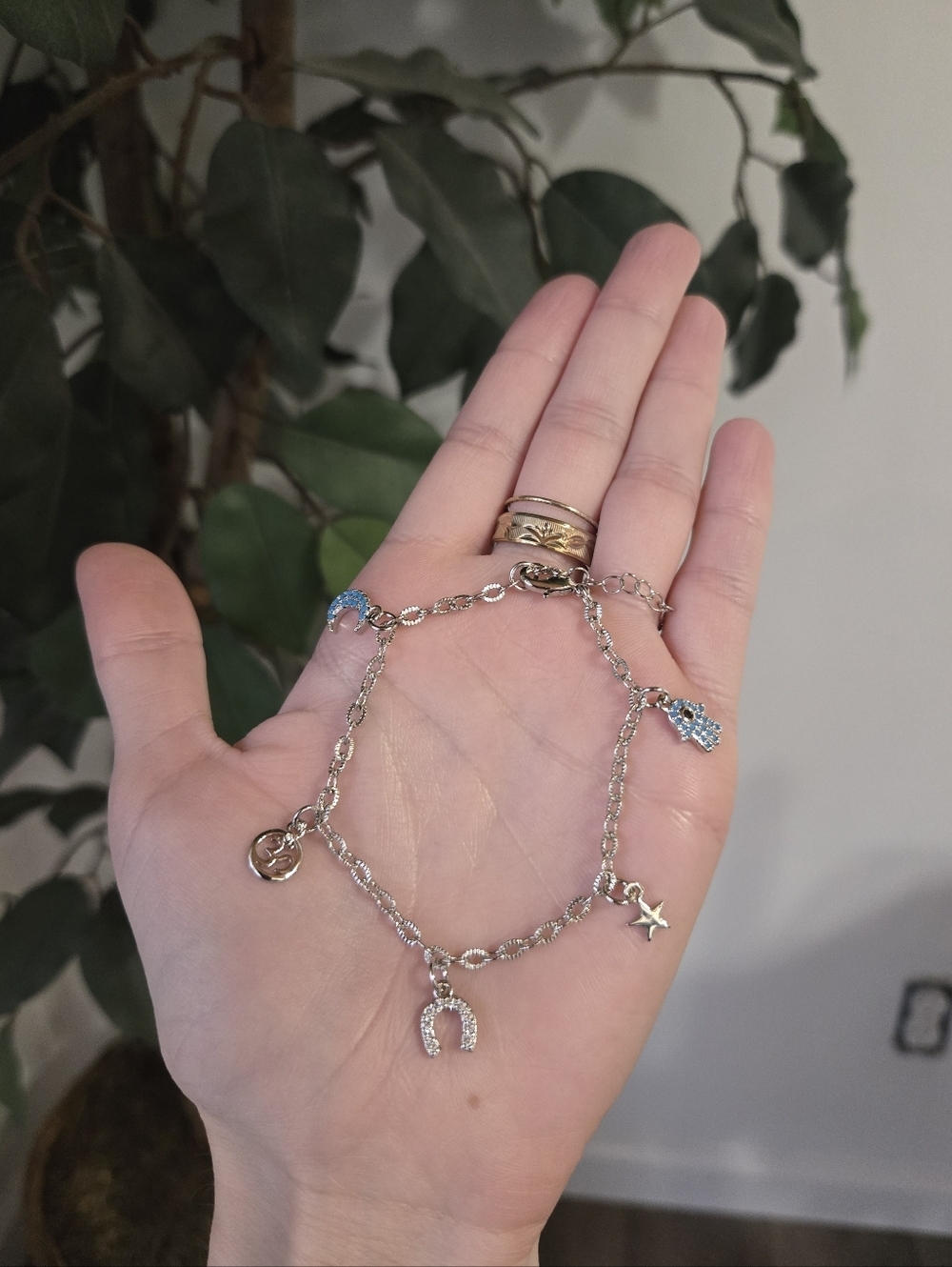 18k Gold Dainty Charm Bracelet